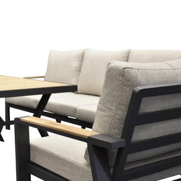 Lola stoel bank dining loungeset 4 delig antraciet aluminium, Ophalen of Verzenden, Nieuw, Aluminium