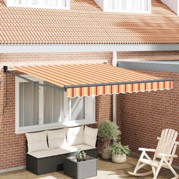 vidaXL Uitschuifbare luifel Geel en Oranje 350 x 250 x 165, Tuin en Terras, Verzenden, Nieuw