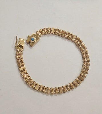 Armband - 19.2 kt. Geel goud Turquoise