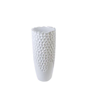 Poly/glasvezel plantenbak Carve wit H.90cm, Huis en Inrichting, Verzenden, Nieuw