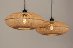 Rietveld Hanglampen - Bruin, Naturel - Metaal, Rotan, Verzenden, Nieuw