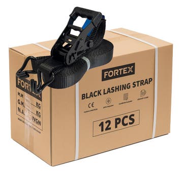12x FORTEX 2-delige spanband met ratel en haken - 50mm -, Muziek en Instrumenten, Verzenden, Nieuw