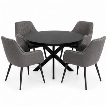Oscar Deal 120cm black + 4x Vermont misty antraciet, Ophalen of Verzenden, Nieuw