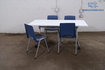 Tweedehands Palmberg Verrijdbare Klaptafel 160x80 cm Wit, Zakelijke goederen, Kantoor en Winkelinrichting | Kantoormeubilair en Inrichting