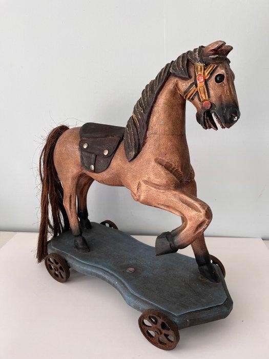 Beeldje - Cheval en bois - Hout, Antiek en Kunst, Kunst | Designobjecten