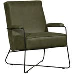 Leren fauteuil Hope - Vintage Olive (olijf/groen), Huis en Inrichting, Fauteuils, Nieuw, Ophalen of Verzenden, Eigentijds, Industrieel, Modern, Scandinavisch