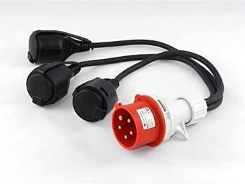 Krachtstroomstekker 16A naar 3x 220 volt, Ophalen of Verzenden, Nieuw, Kabel of Snoer
