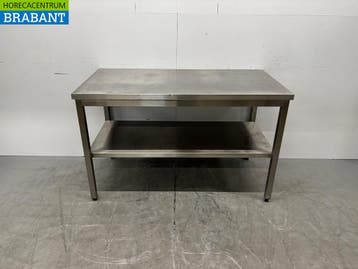RVS Werktafel met onderschap 140 x 70 x 87,5 cm Horeca, Zakelijke goederen, Horeca | Keukenapparatuur, Ophalen of Verzenden, Gebruikt