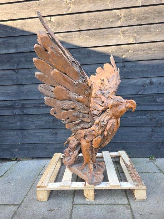 Beeld, XL Eagle - 112.5 cm - Hout - 2026, Antiek en Kunst, Kunst | Designobjecten