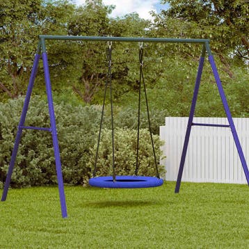 vidaXL Nestswing Blauw 100 x 100 x 180 cm Kunststof, Kinderen en Baby's, Speelgoed | Buiten | Speeltoestellen, Verzenden, Nieuw