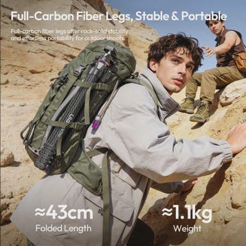 Ulanzi TZ01: Veelzijdige 2-in-1 Carbon Fiber Tripod (1.63m), Verzenden, Nieuw