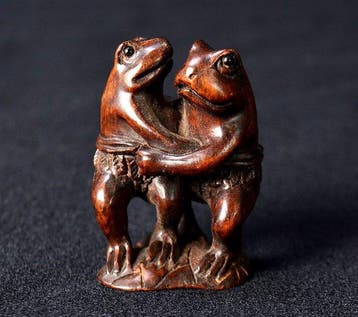 Prachtige antieke Japanse houten netsuke -, Antiek en Kunst