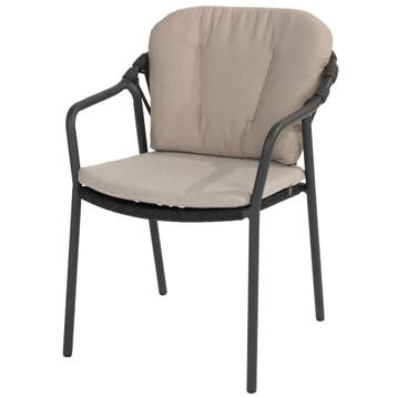 Manitoba stapelbare tuinstoel antraciet Taste 4SO set van 6, Tuin en Terras, Tuinstoelen, Ophalen of Verzenden, Nieuw