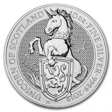 Queen s Beast Unicorn of Scotland 10 oz 2019, Verzenden, Losse munt, Zilver