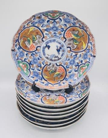 Apocryphal Chenghua mark - Eetservies (8) - Porselein - 8, Antiek en Kunst