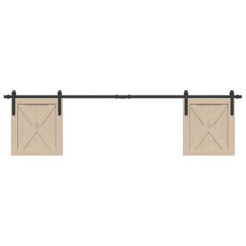vidaXL Ophangset voor schuifdeur 200 cm koolstofstaal, Verzenden, Nieuw