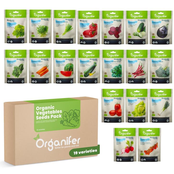 Biologische groentezaden Pakket - 19 Soorten, Tuin en Terras, Bloembollen en Zaden, Gehele jaar, Volle zon, Verzenden