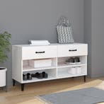 vidaXL Schoenenkast 102x35x55 cm bewerkt hout wit, Verzenden, Nieuw