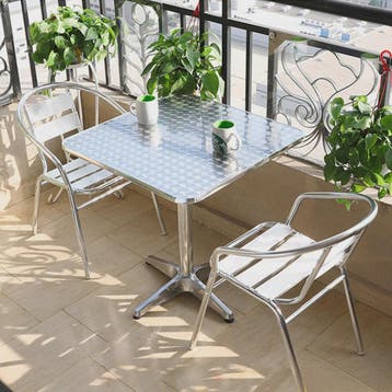 Aluminium Bistrotafel 60x60cm - In Hoogte Verstelbaar (70-11, Verzenden, Nieuw