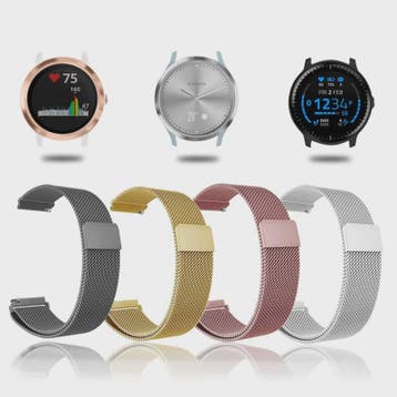 Milanese RVS Horlogeband 18mm 20mm 22mm voor Garmin Vivoacti, Verzenden, Nieuw
