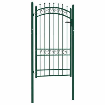 vidaXL Poort met speerpunten 100x175 cm staal groen, Verzenden, Nieuw