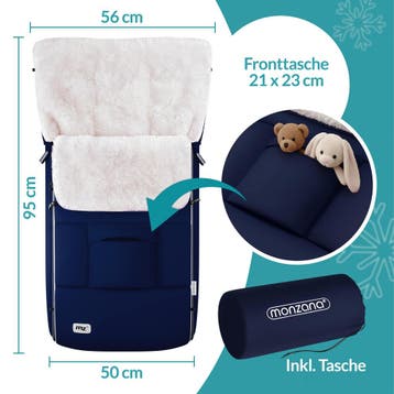 Voetenzak voor kinderwagen Marineblauw gevoerd, Verzenden, Nieuw