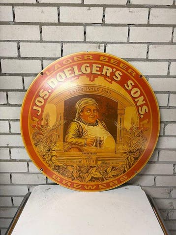 XXL Emaille reclamebord – Jos. Doelger’s Sons Lager Beer –