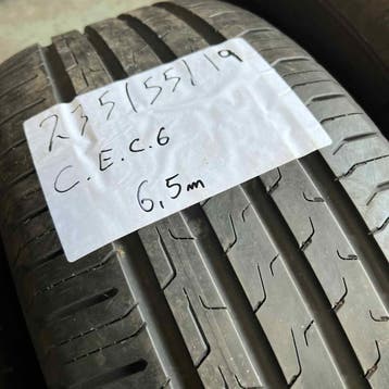 2 x Continental EcoContact 6 235-55-19 Zomerbanden 6,5mm, 19 inch, Gebruikt, Ophalen of Verzenden, 235 mm