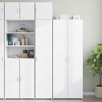 vidaXL Opbergkast smal 40x42,5x225 cm bewerkt hout wit, Huis en Inrichting, Kasten | Buffetkasten, Minder dan 50 cm, Nieuw, 25 tot 50 cm