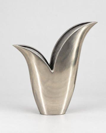 Vaas - Aluminium - Grote Sculpturale vaas