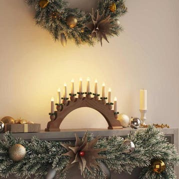 vidaXL Kerst Kaarsenboog met 10 LED Kaarsen LEDs Warmwit, Diversen, Verzenden, Nieuw