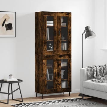 vidaXL buffetkast 69,5x34x180 cm bewerkt hout gerookt, Huis en Inrichting, Kasten | Buffetkasten, Verzenden, Nieuw, 50 tot 100 cm