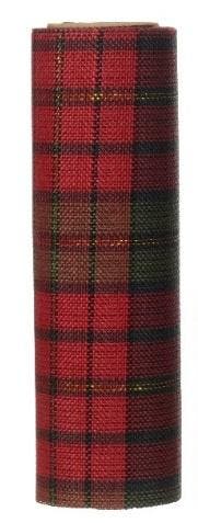 Decostof tafelloper tartan rood-groen smalle ruit polyester, Ophalen of Verzenden, Nieuw