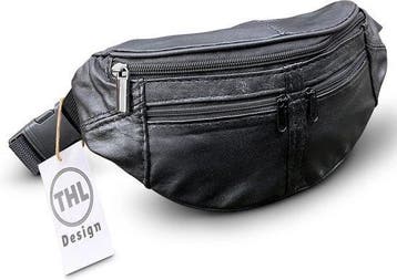 Leren Heuptas Dames / Heren - Buideltas - Fannypack - Plat, Overige merken, Verzenden, Zwart, Nieuw