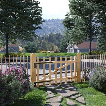vidaXL Poort enkel 100x60 cm hazelaarhout, Verzenden, Nieuw