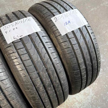 4 x Pirelli Cinturato P7 205-60-16 Zomerbanden 6,5mm, Gebruikt, 16 inch, Band(en), Personenwagen