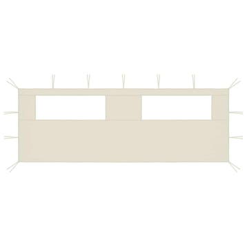 vidaXL Prieelzijwand met ramen 6x2 m crèmekleurig, Verzenden, Nieuw