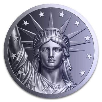 Verenigde Staten. 2027 1 oz Titanium Statue of Liberty Round