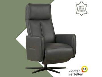Leren handmatige relaxfauteuil Honor - Massif Antracite, Huis en Inrichting, Fauteuils, Nieuw, Ophalen of Verzenden, Modern, 50 tot 75 cm