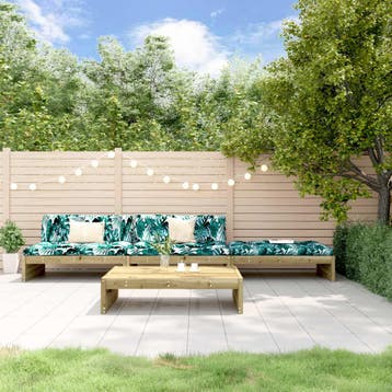 vidaXL 4-delige Loungeset met kussens geïmpregneerd, Verzenden, Nieuw, 4 zitplaatsen, Loungeset