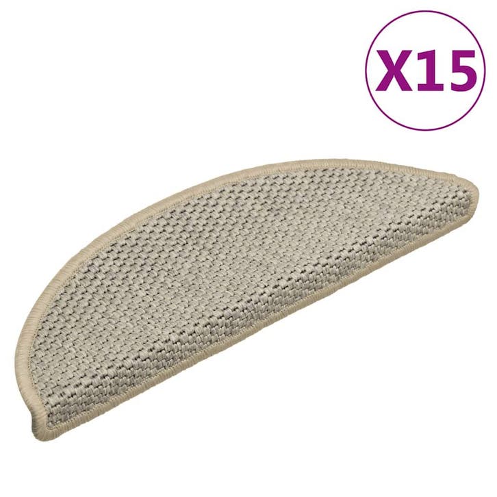 vidaXL Trapmatten zelfklevend 15 st sisal-look 56x17x3 cm, Doe-het-zelf en Verbouw, Ladders en Trappen, Nieuw, Verzenden