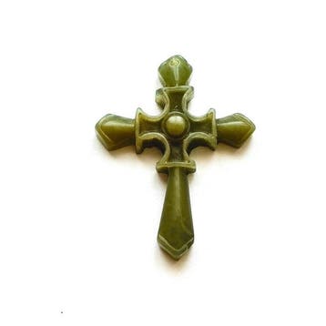 Antieke Byzantijnse jade (? ) harde groene steen