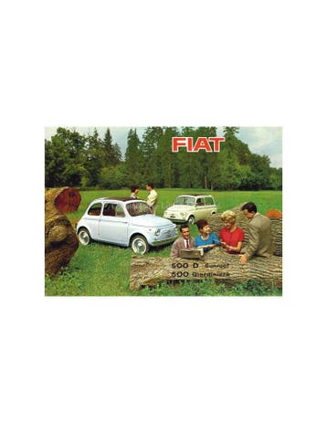 1965 FIAT 500 D SUNROOF & GIARDINIERA BROCHURE NEDERLANDS, Nieuw, Author