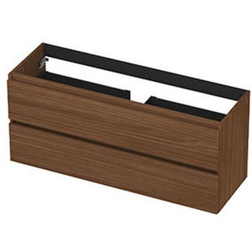INK - Onderkast 2 Laden Greeploos met Houten Keerlijst -, Huis en Inrichting, Badkamer | Badkamermeubels, Ophalen of Verzenden