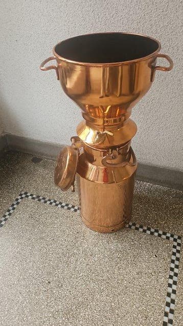 Melkkan - Fraaie Antieke Rood Koperen Melkbus met een, Antiek en Kunst