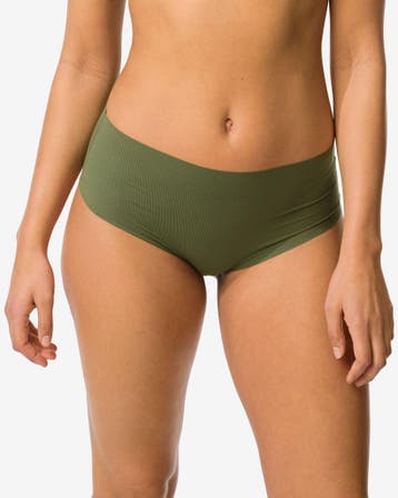 HEMA Dames tailleslip micro rib ultimate comfort donkergroen, Kleding | Dames, Ondergoed en Lingerie, Verzenden