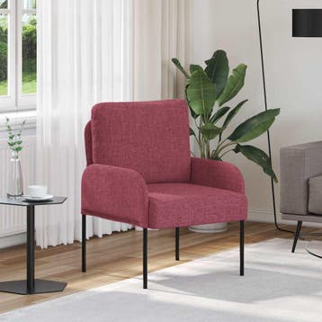 vidaXL Banken met kussen 55cm Wijnrood Multiplex, Huis en Inrichting, Verzenden, Nieuw, Minder dan 150 cm