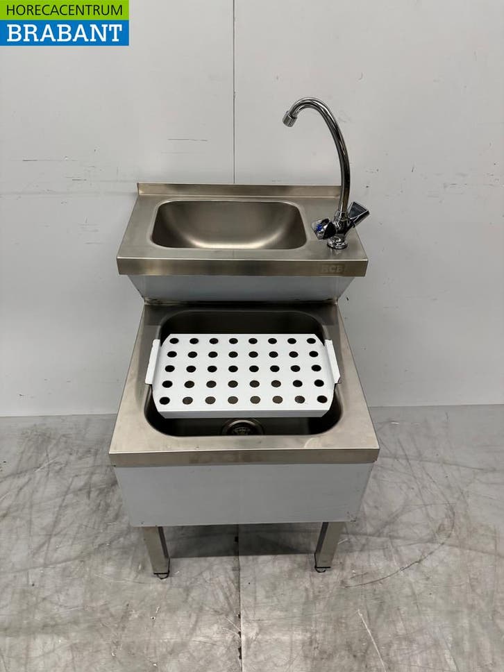 HCB RVS Dubbele Wasbak Spoelbak Uitgietbak combi Kraan 50,5, Zakelijke goederen, Horeca | Keukenapparatuur, Nieuw zonder verpakking