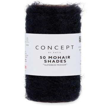 Katia Concept 50 Mohair Shades - 10 zwart - Mohair Garen, Hobby en Vrije tijd, Breien en Haken, Ophalen of Verzenden, Nieuw
