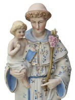 Beeld - Sint Antonius met kindje Jezus - 36 cm - Antiek -